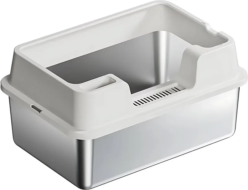Roestvrijstalen Kattenbak - Kattentoilet - Beige - 60x40x22cm by Happiq – product photo