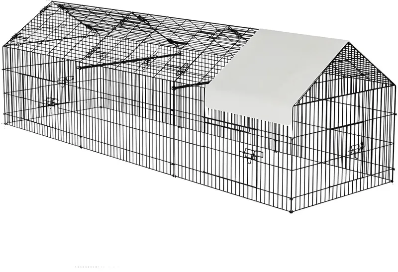 Ruime kippenren - Walk-in vrijloop ontwerp met veilige deur en, bescherming tegen roofdieren en goede ventilatie, geschikt vrije uitloop de Happiq – photo produit