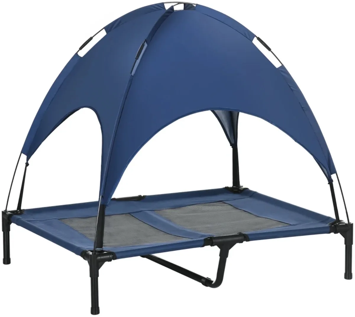 Verhoogd hondenbed - Voor buiten - UV- en waterbestendig - Blauw en zwart von Happiq – Produktfoto