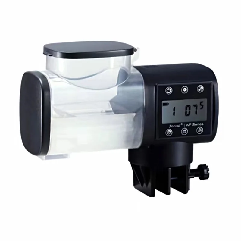 Visvoerdispenser AF500 - Instelbare Voerhoeveelheid en Timer - voor aquarium en vissenverzorging - 250ML Kunststof - Zwart de Happiq – photo produit