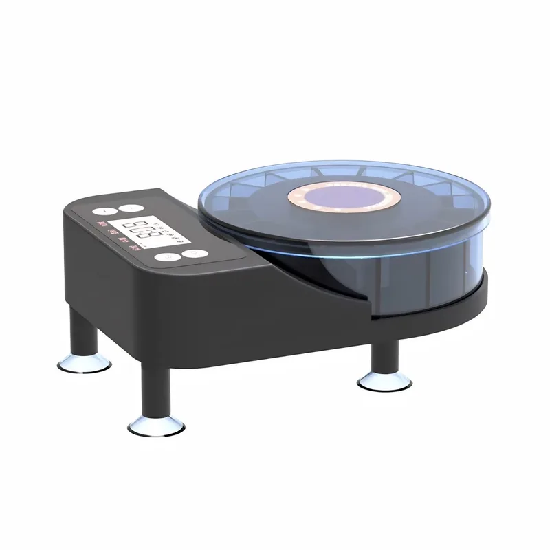 Visvoerdispenser - Timerfunctie met USB Opladen - voor aquarium en vissenverzorging - Zwart Kunststof - 150 cm de Happiq – photo produit