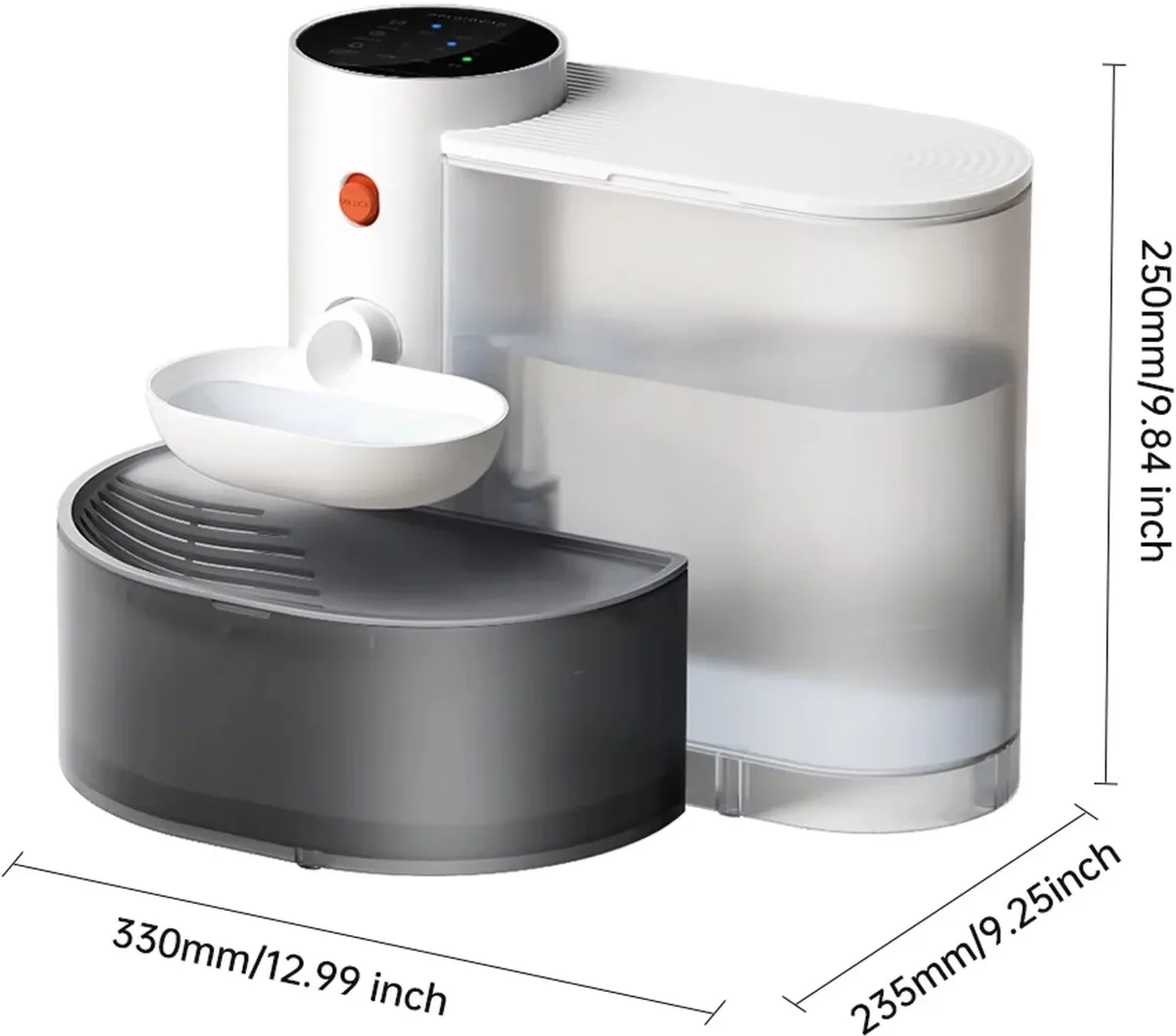 Waterfontein - Voor Katten en Huisdieren - Slimme Draadloze Waterdispenser - Grijs van Happiq – productfoto