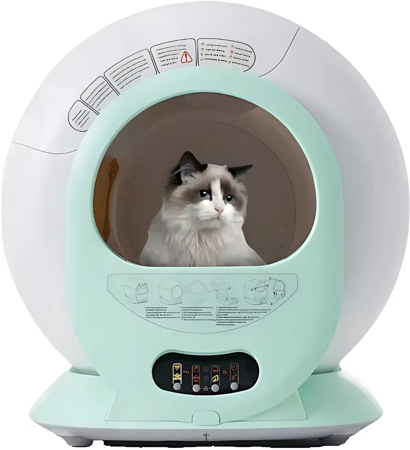 Zelfreinigend Kattenbak - Kattentoilet - Voor Meerdere Katten - Automatisch & Geschikt Voor Diverse Katten - 65L Capaciteit de Happiq en Blanc – photo produit