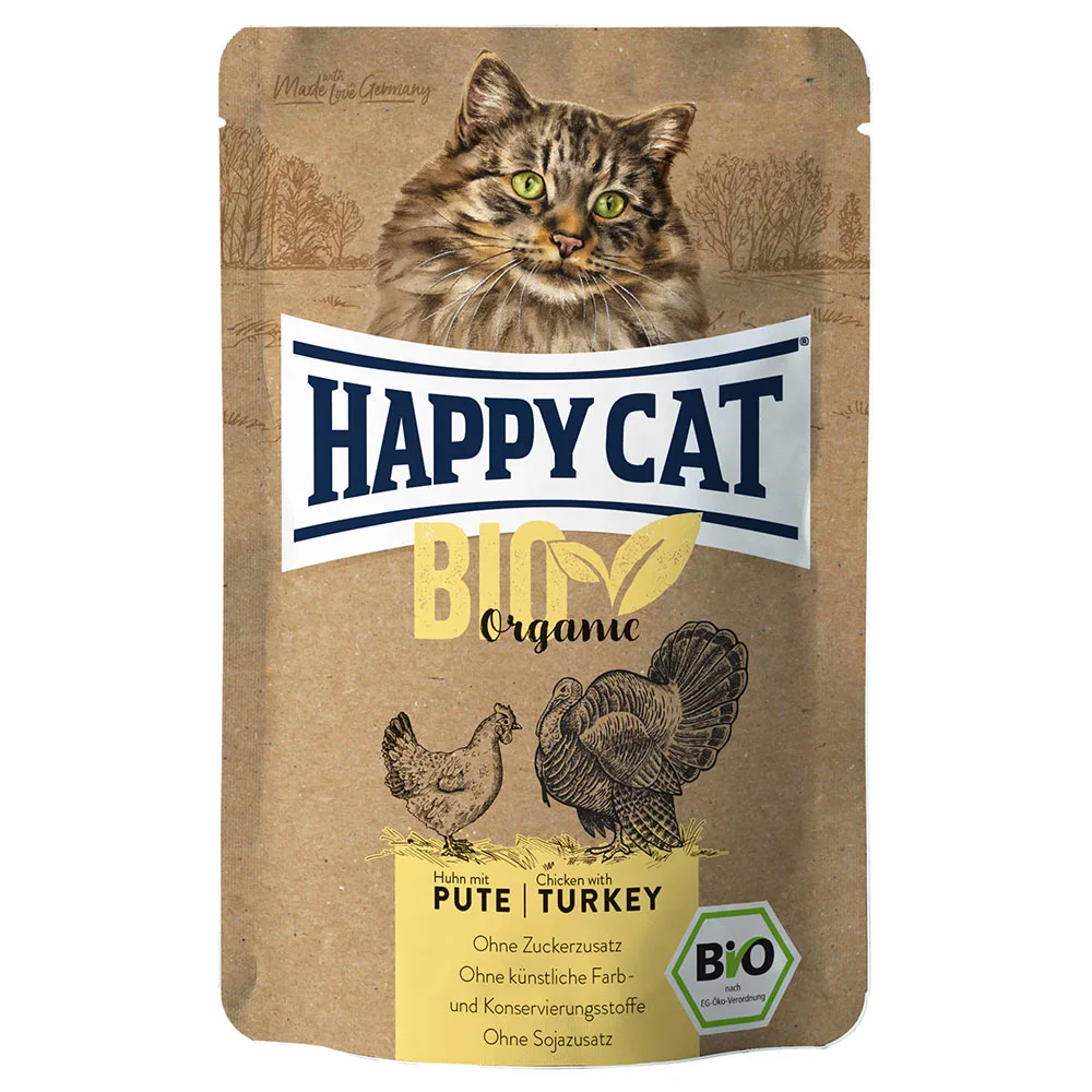 6x85g Kip/Kalkoen Happy Cat Bio Kattenvoer van Happy Cat – productfoto