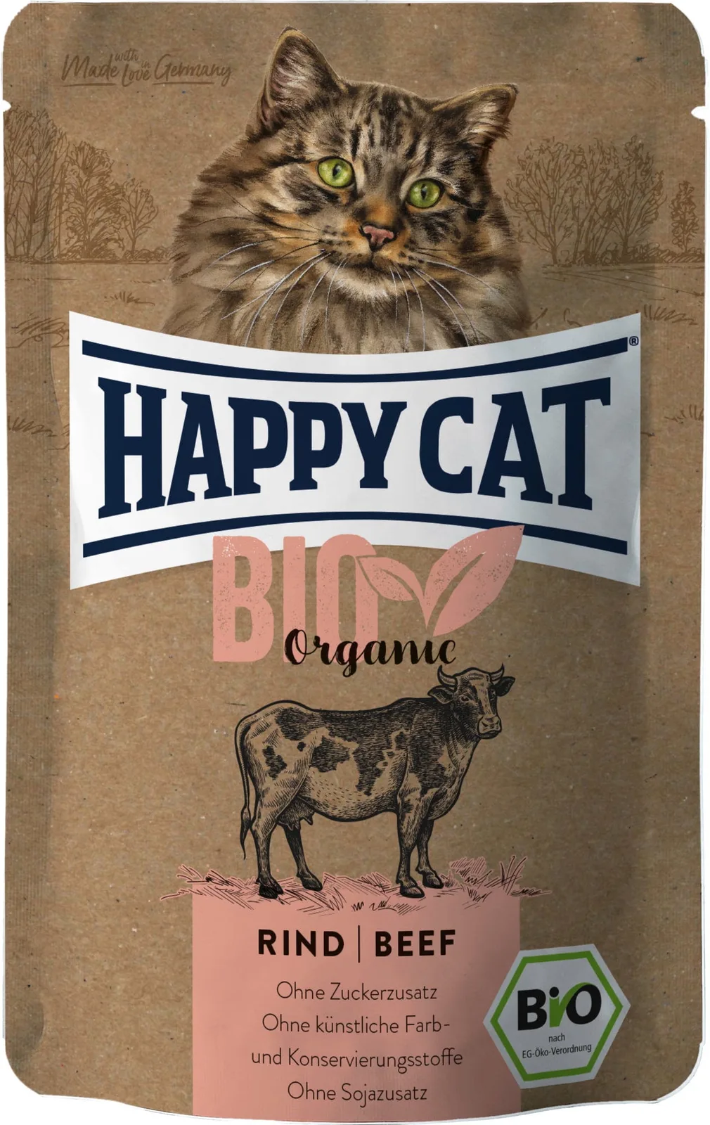 Bio Rind Frischebeutel - 85 g från Happy Cat – produktbild