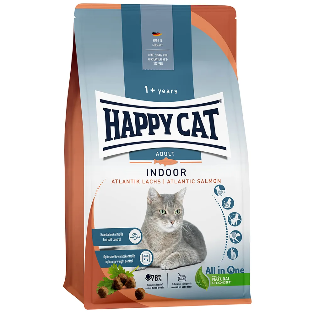 Indoor Atlantische Zalm Kattenvoer - 1,3 kg van Happy Cat – productfoto