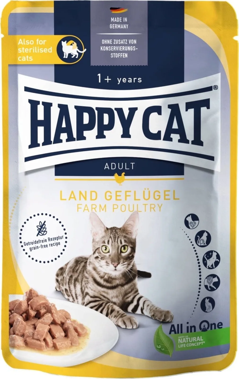 Meat in Sauce Geflügel Frischebeutel - 85 g von Happy Cat – Produktfoto