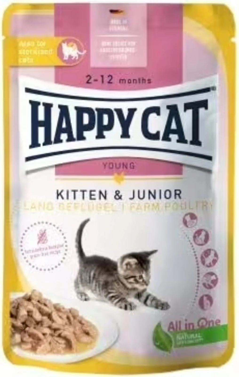Meat in Sauce Kitten Geflügel Frischebeutel - 85 g von Happy Cat – Produktfoto