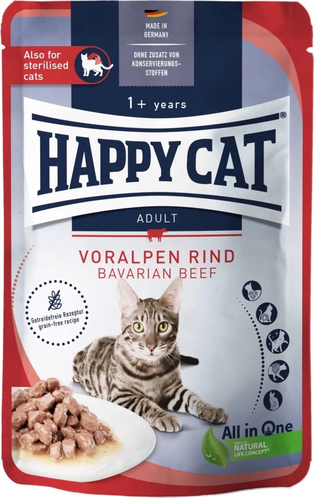 Meat in Sauce Rind Frischebeutel - 85 g by Happy Cat – product photo