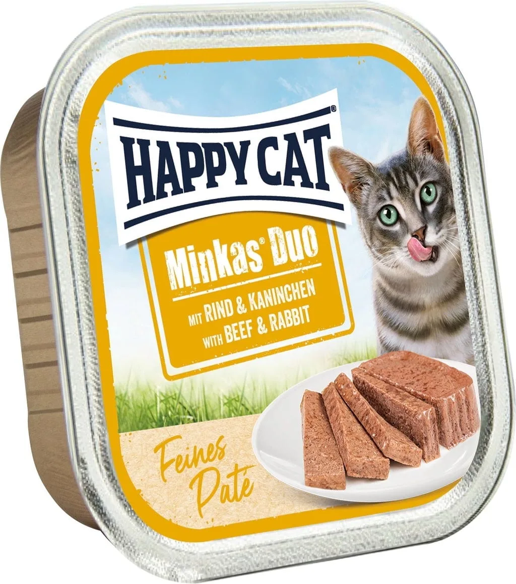 Minkas DuoPaté Rind und Kaninchen - 100 g von Happy Cat – Produktfoto