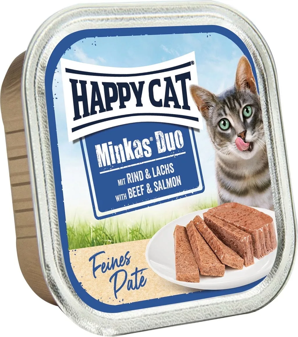 Minkas DuoPaté Rind und Wildlachs - 100 g von Happy Cat – Produktfoto