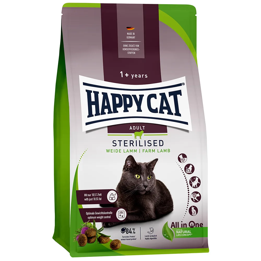 Sterilised Adult Weide-Lam Kattenvoer - 1,3 kg by Happy Cat – product photo