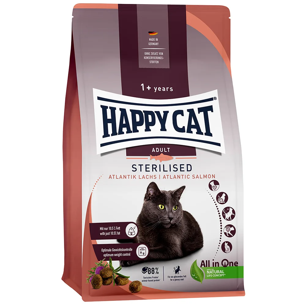 Sterilised Adult Zalm Kattenvoer - 1,3 kg by Happy Cat – product photo