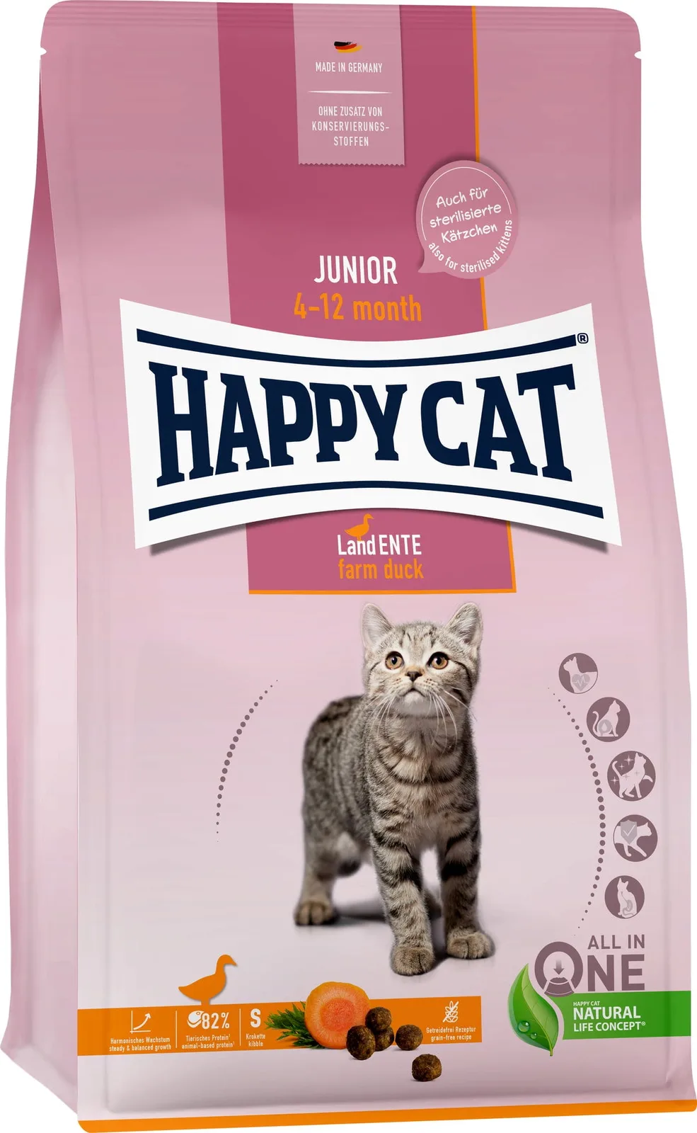 Trockenfutter Junior Land Ente - 300 g från Happy Cat – produktbild