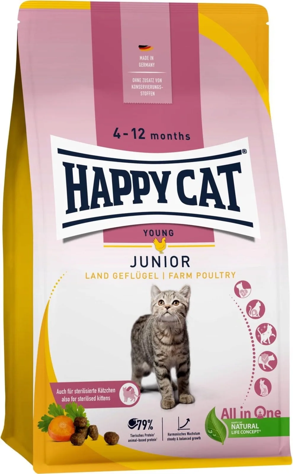 Trockenfutter Junior Land Geflügel - 300 g de Happy Cat – photo produit