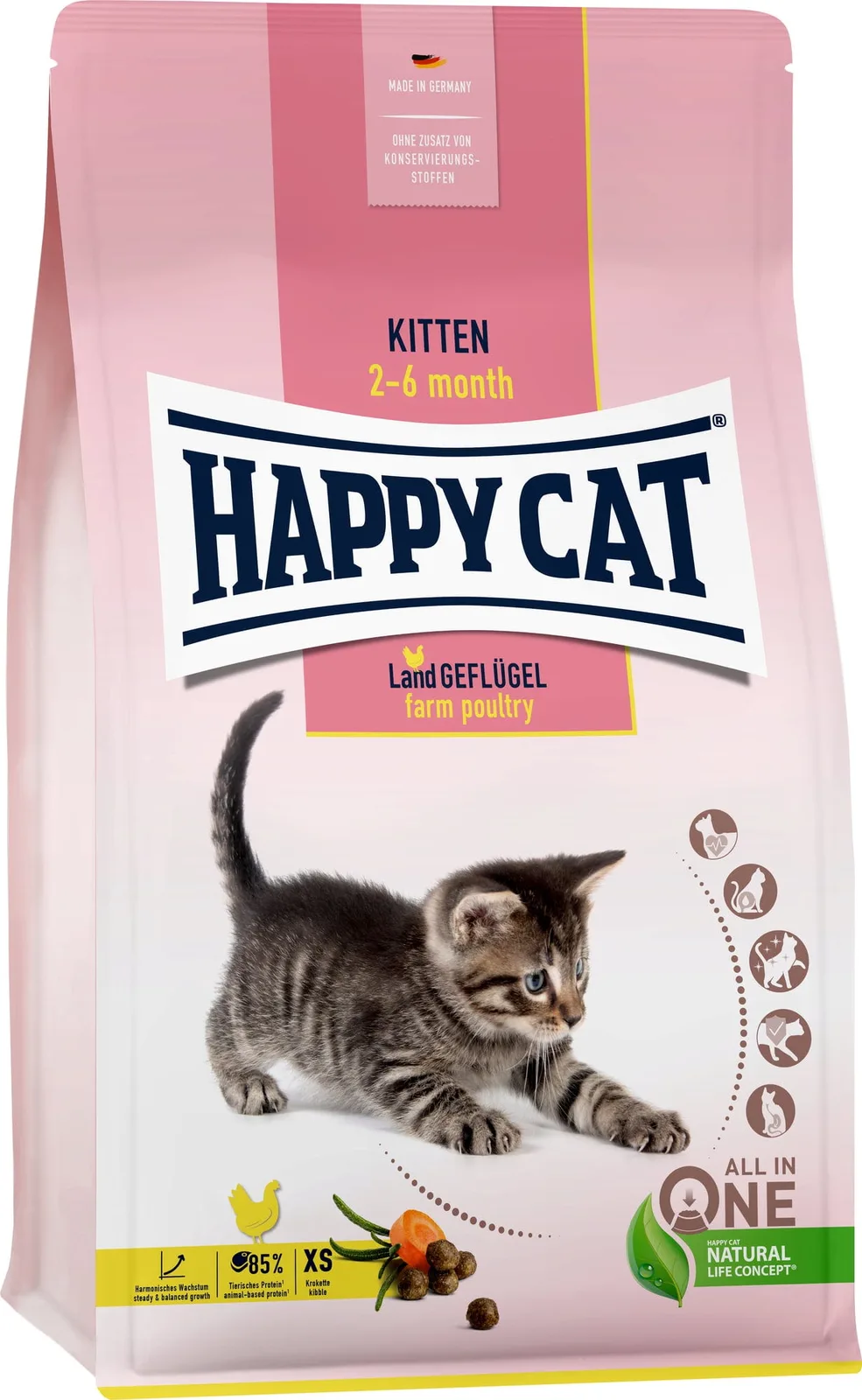 Trockenfutter Kitten Land Geflügel - 300 g de Happy Cat – photo produit