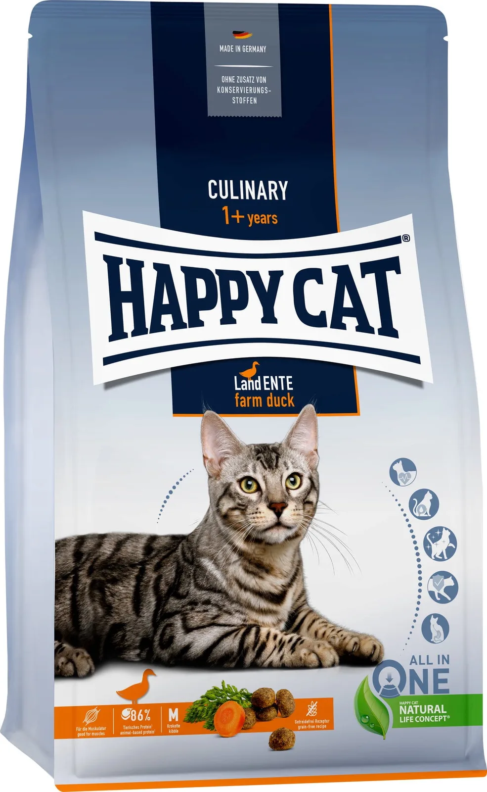 Trockenfutter Land Ente - 300 g van Happy Cat – productfoto