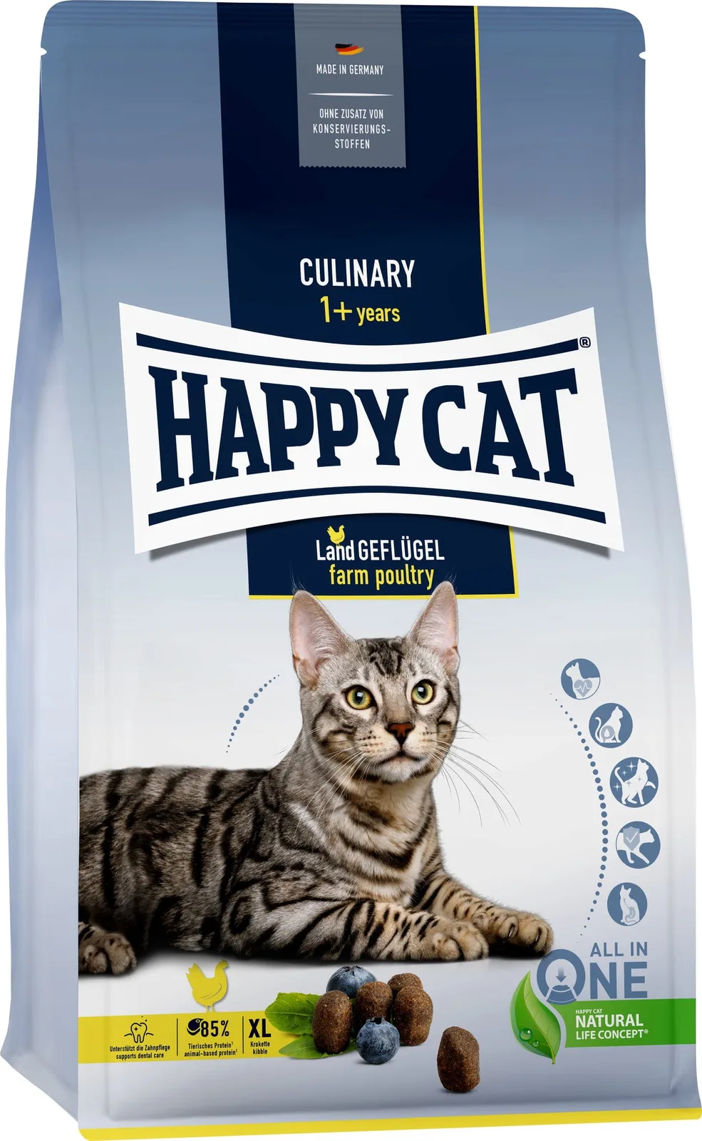 Trockenfutter Land Geflügel - 1,3 kg van Happy Cat – productfoto