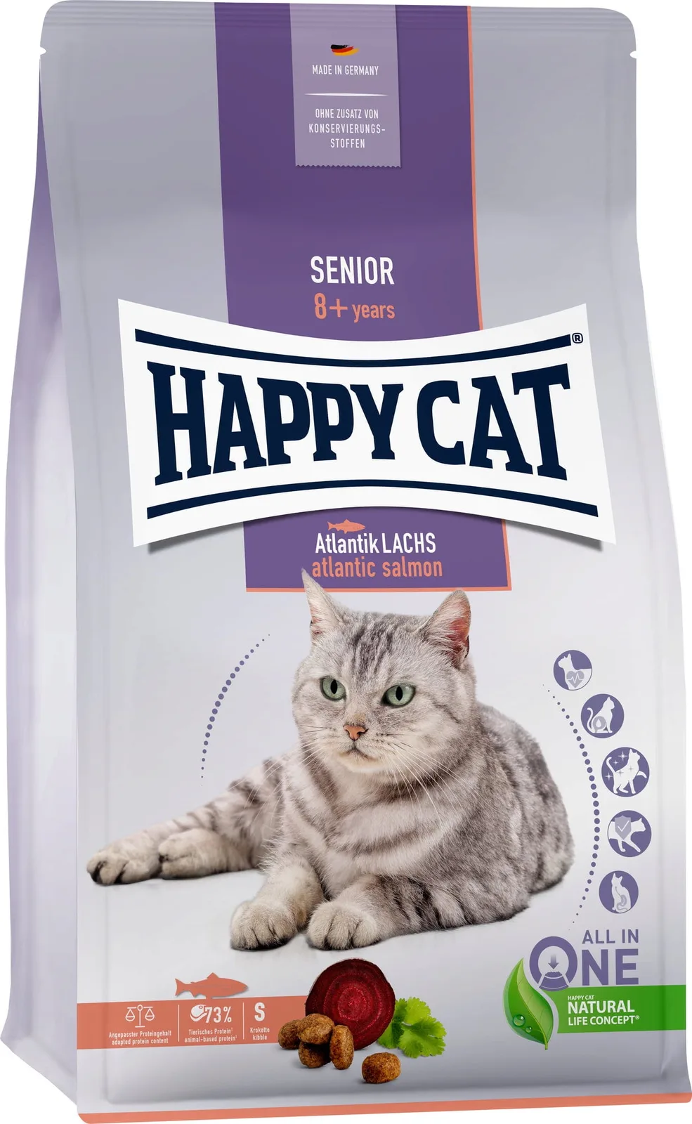 Trockenfutter Senior Atlantik Lachs - 300 g de Happy Cat – photo produit