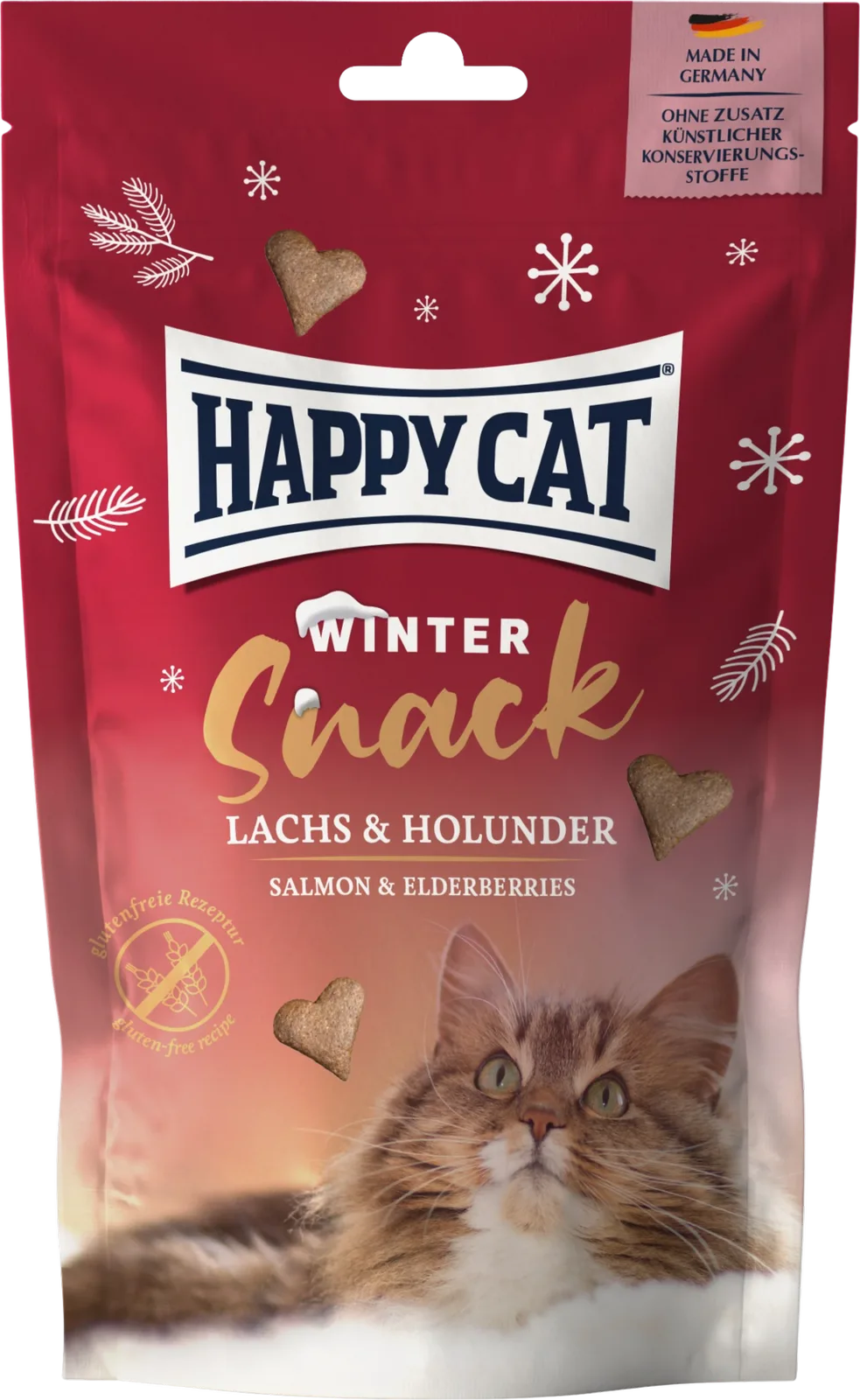 Winter Snack mit Lachs & Holunder - 70 g de Happy Cat – photo produit