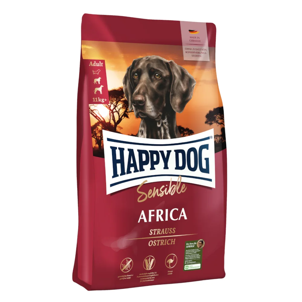 12,5kg Afrika Struisvogel & Aardappel Happy Dog Supreme Sensible Hondenvoer van Happy Dog – productfoto