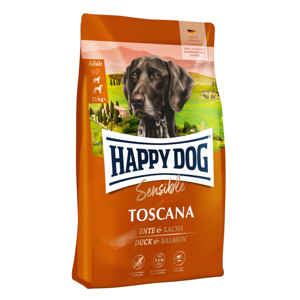 12,5kg Toscane Zalm & Eend Happy Dog Supreme Sensible Hondenvoer de Happy Dog – photo produit