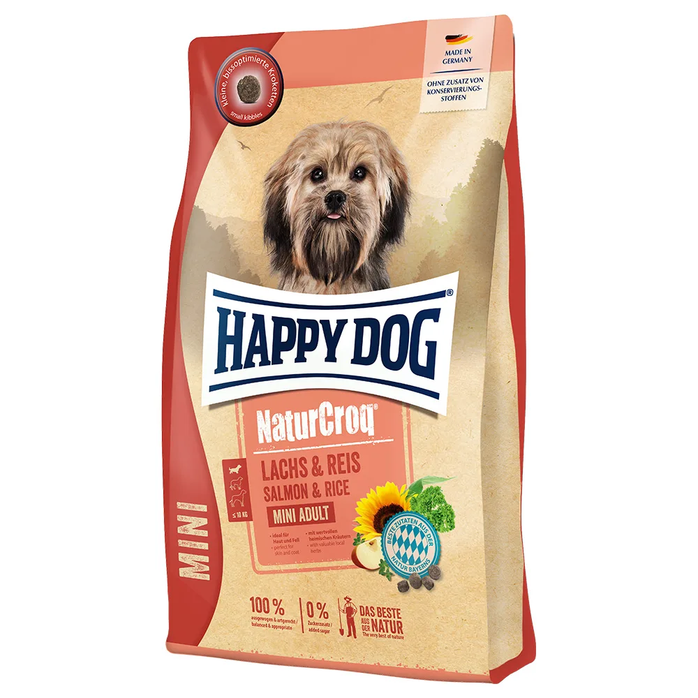 4kg Happy Dog NaturCroq Mini Adult Zalm & Rijst droogvoer voor honden van Happy Dog – productfoto