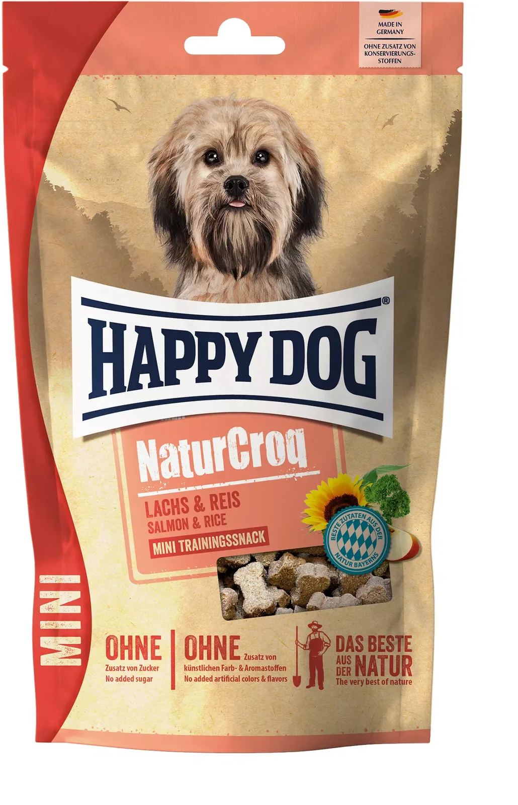 NaturCroq Mini Snack Lachs und Reis - 100 g fra Happy Dog – produktbillede