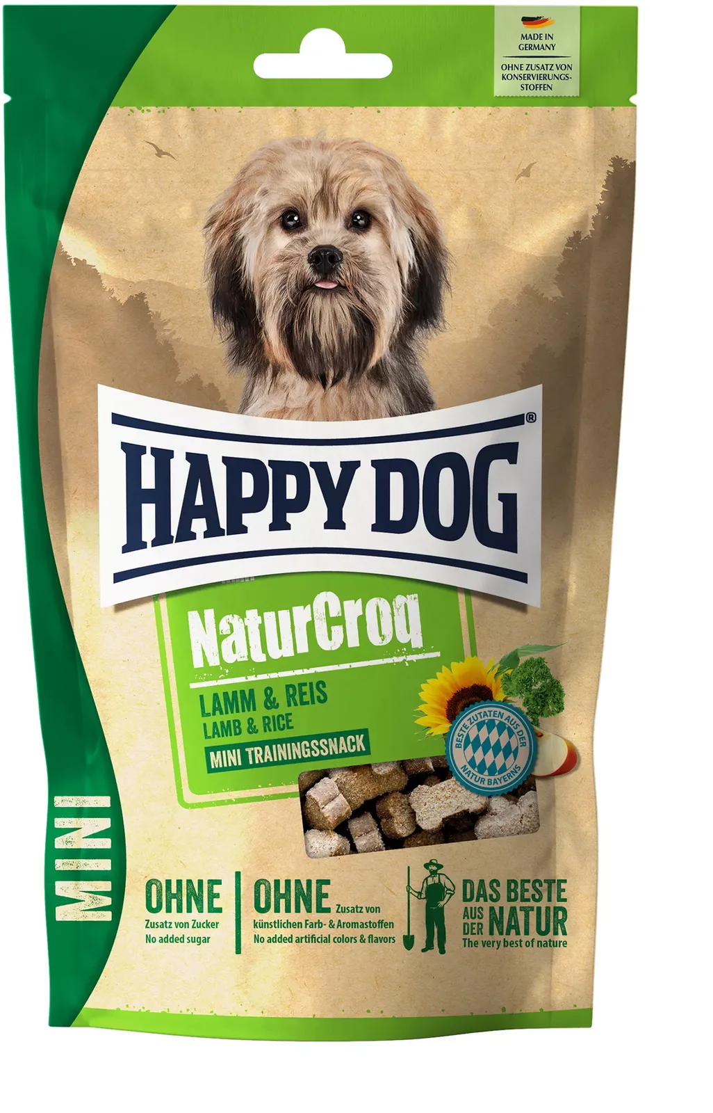 NaturCroq Mini Snack Lamm und Reis - 100 g van Happy Dog – productfoto