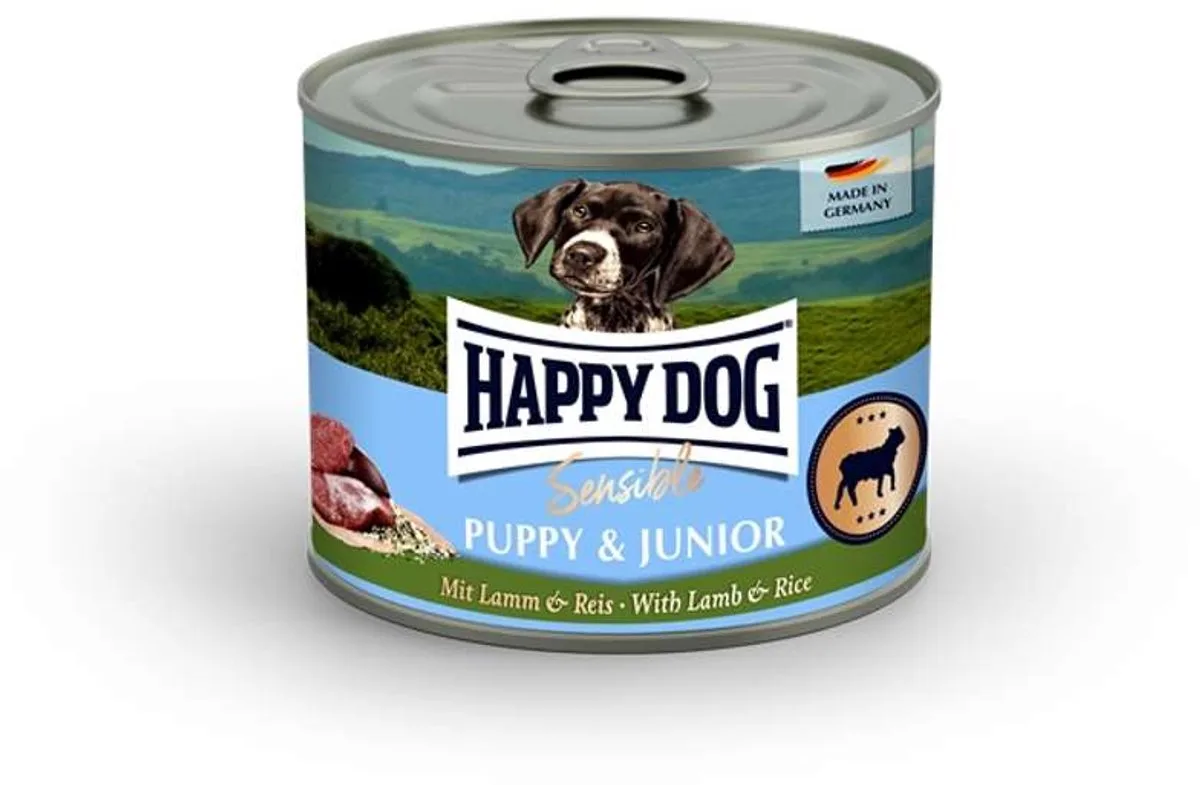 Sensible Puppy & Junior 6x400g - Lam & Rijst von Happy Dog – Produktfoto