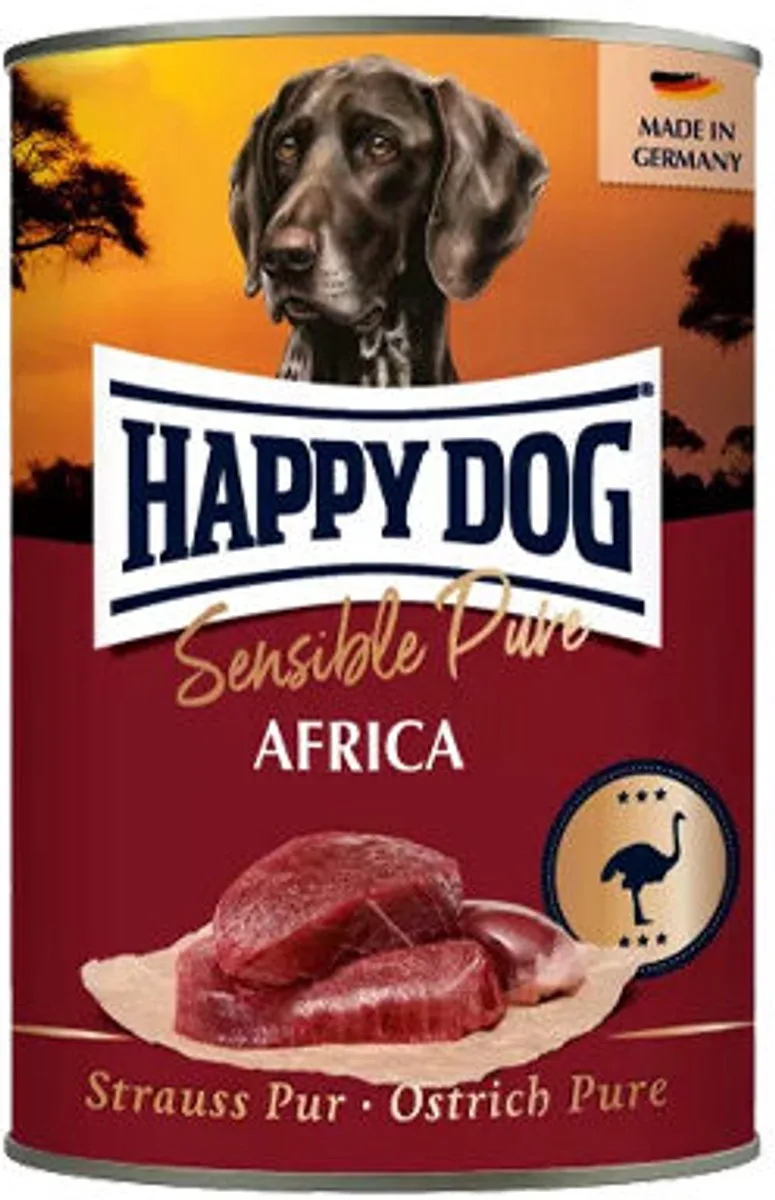 Sensible Pure Africa - Struisvogel - 6 x 400 g by Happy Dog – product photo