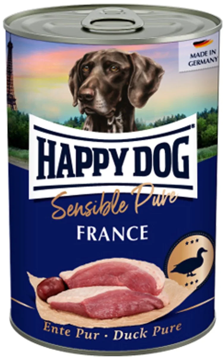 Sensible Pure France - Eend - 12 x 400 g van Happy Dog – productfoto