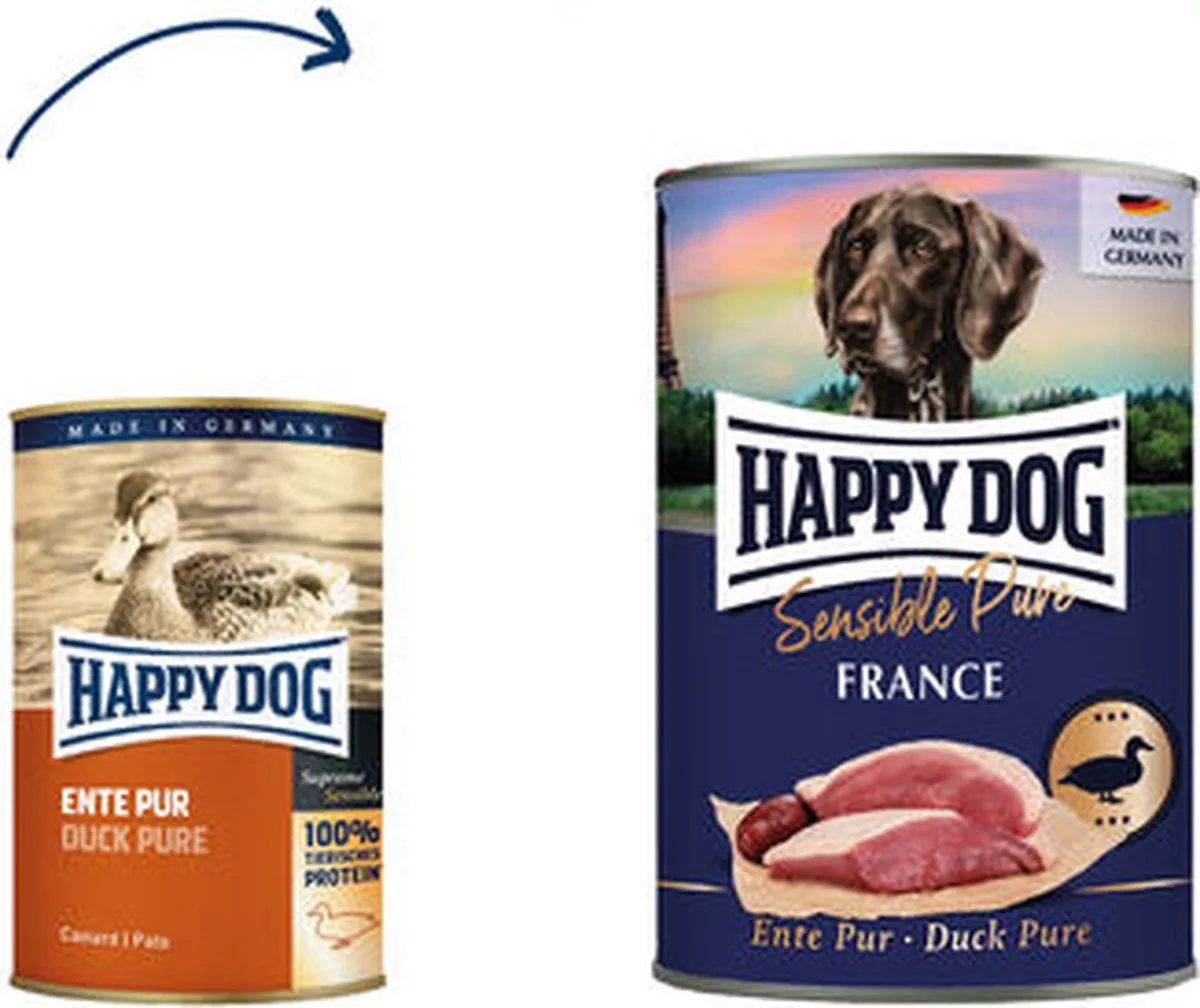 Sensible Pure France - Eend - 6 x 800 g by Happy Dog – product photo