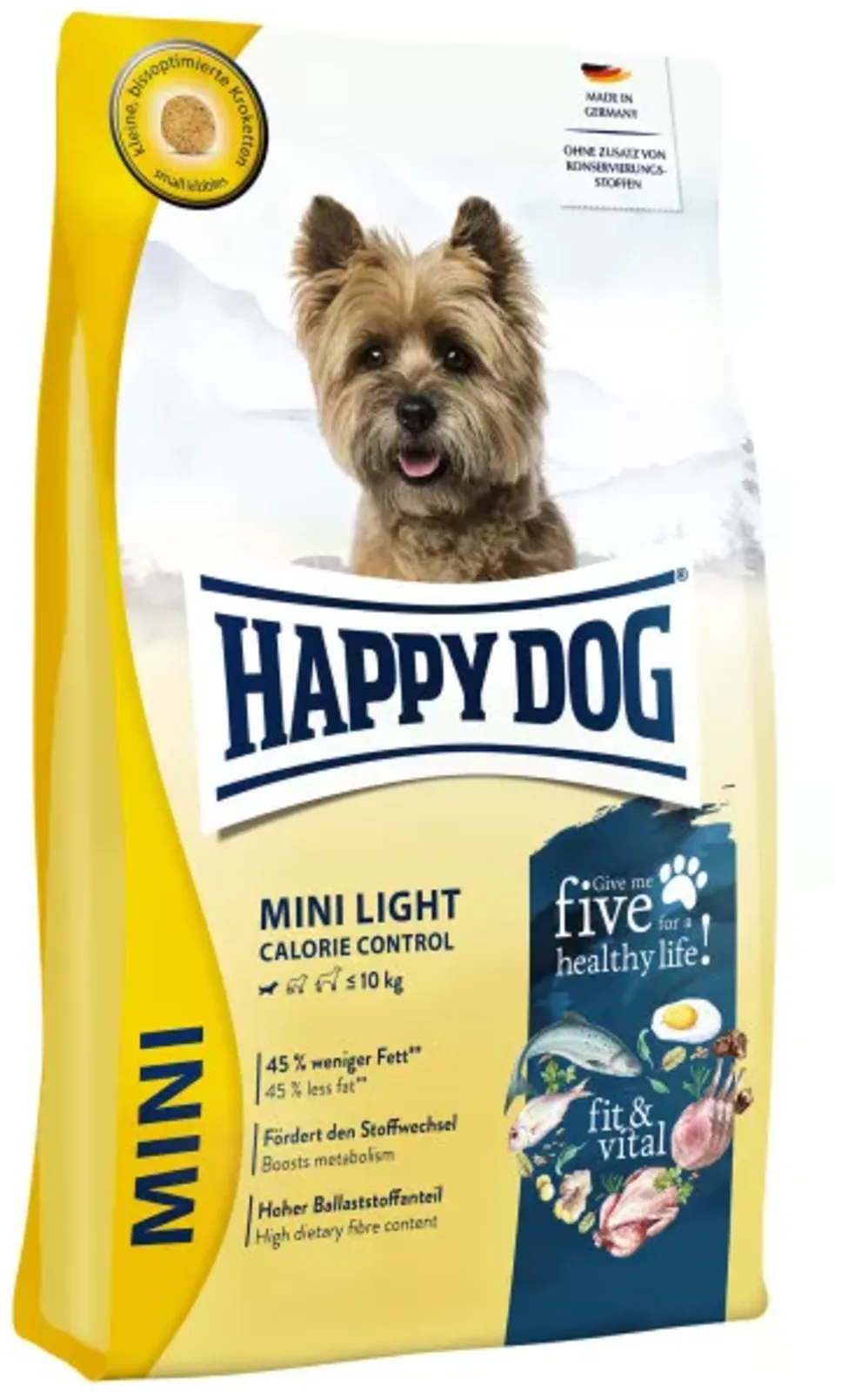 Trockenfutter Fit&Vital Mini Light - 4 kg van Happy Dog – productfoto