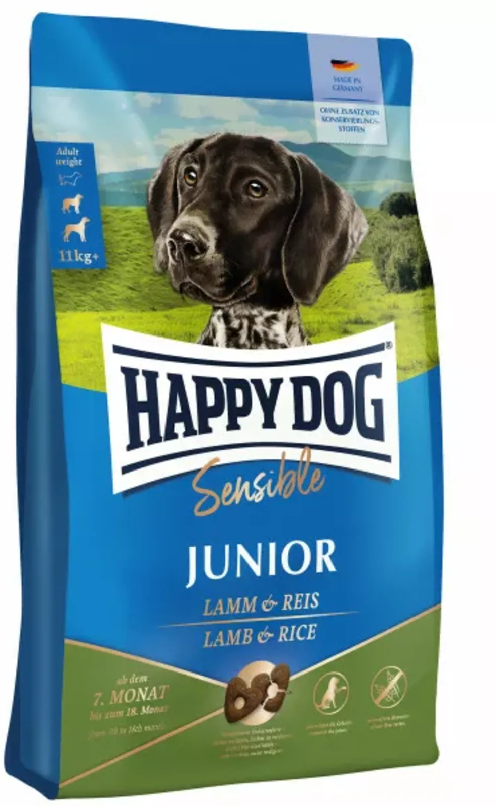 Trockenfutter Sensible Junior Lamm und Reis - 1 kg van Happy Dog – productfoto