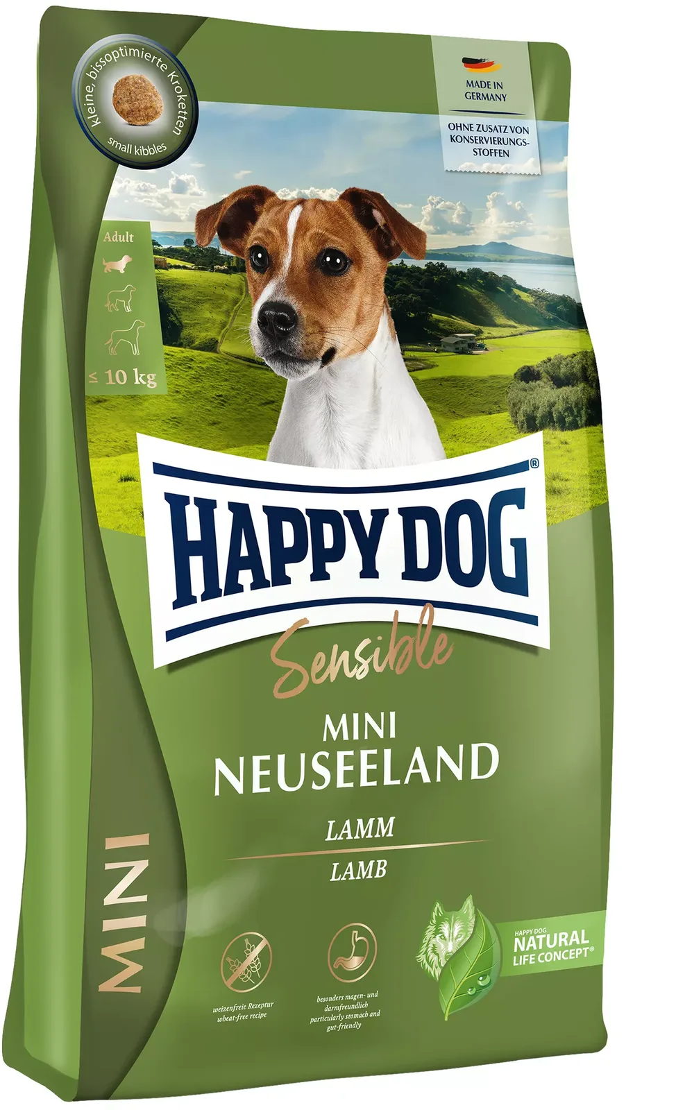 Trockenfutter Sensible Mini Neuseeland - 4 kg van Happy Dog – productfoto