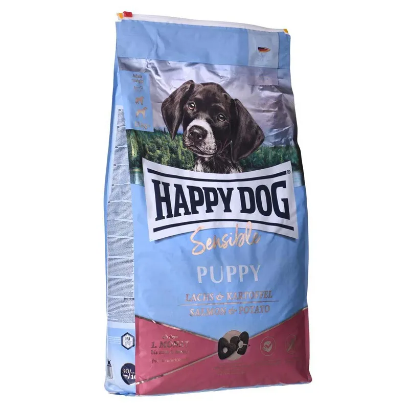 Verstandige Zalm Aardappel Puppyvoer 10kg de Happy Dog – photo produit