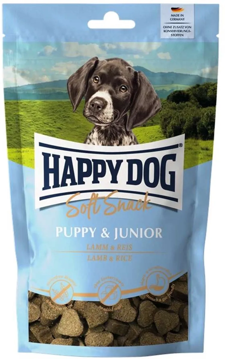 Zachte snack 10x100g - Puppy & Junior Lam van Happy Dog – productfoto