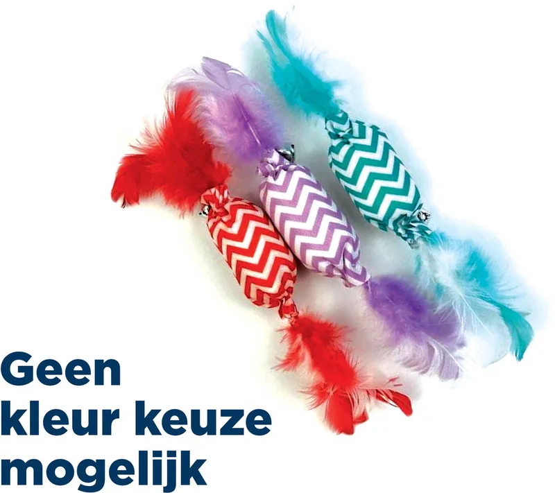 Kattenspeeltje Happy Pet - Crinkle Snoepje Assorti - Lichtgewicht 19x2.5cm de Happy Pet – photo produit