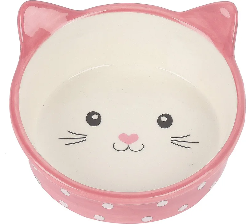 voerbak kat polka / creme by Happy Pet in Pink – product photo