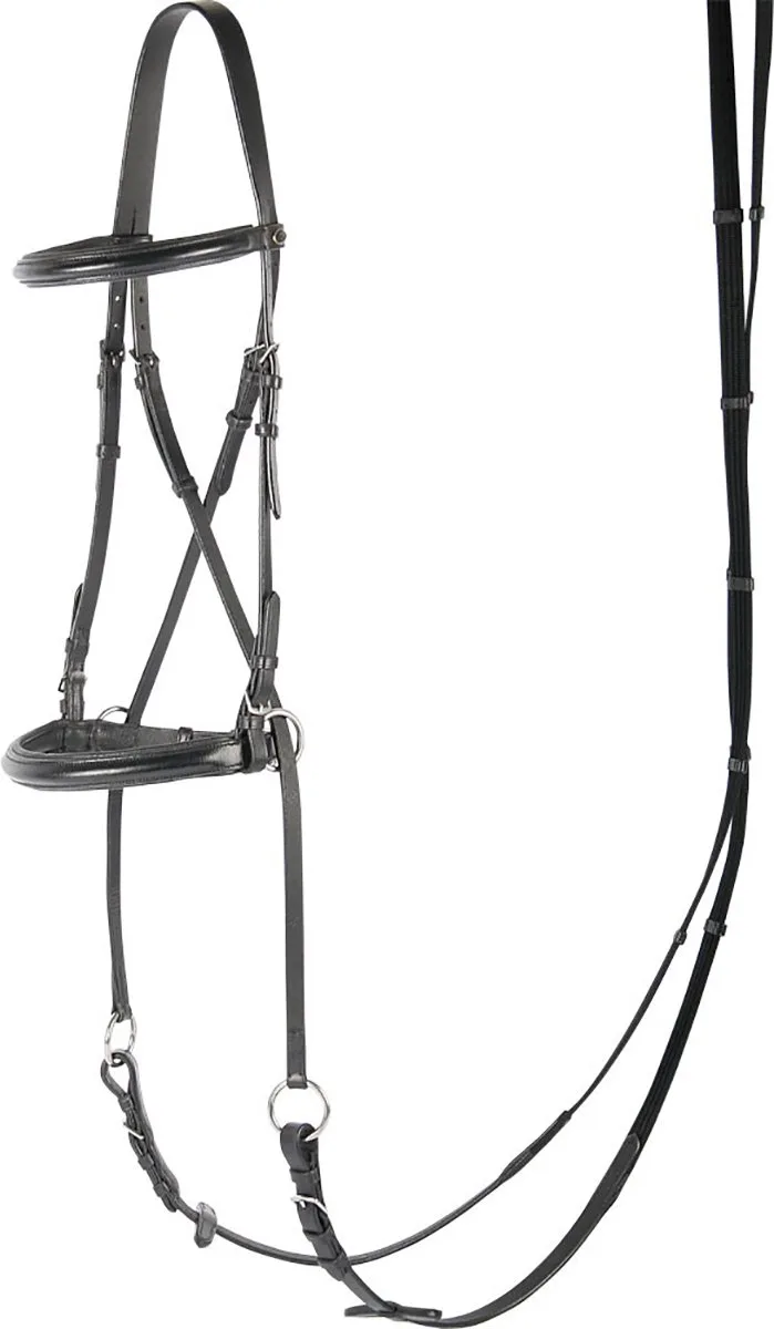 Bitloos Hoofdstel - Leder - Full by Harry's Horse in Black – product photo