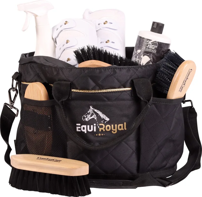 Cap & poetstas XXL gevuld - Inclusief Borstels - Equiroyal editie - 6 Delig fra Harry's Horse i Sort – produktbillede