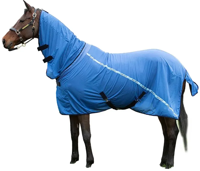 Cooler- vliegendeken Mesh Pro met hals - maat 105/145 von Harry's Horse in Blau – Produktfoto