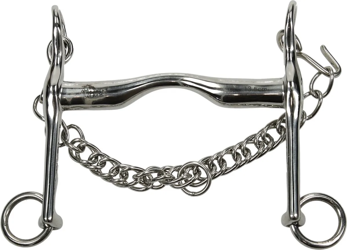 Dressuurstang lage tongboog 18mm - 12.5cm de Harry's Horse en Gris – photo produit