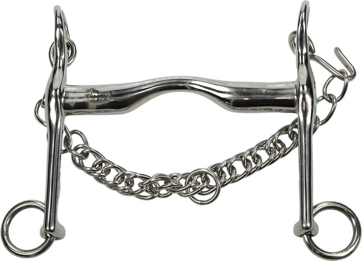 Dressuurstang lage tongboog 18mm - 13.5cm fra Harry's Horse i Grå – produktbillede