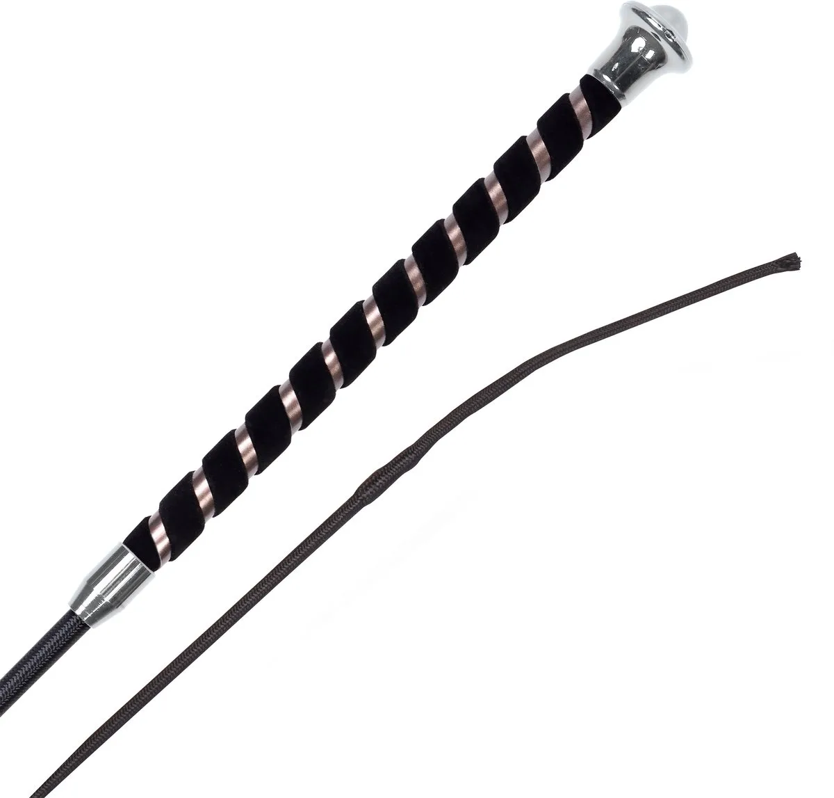 Dressuurzweep 23cm Suede Handvat 140cm van Harry's Horse in Zwart – productfoto