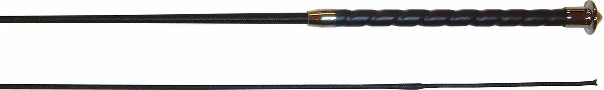 Dressuurzweep Leder Handvat Kleine Knop 80cm von Harry's Horse in Schwarz – Produktfoto