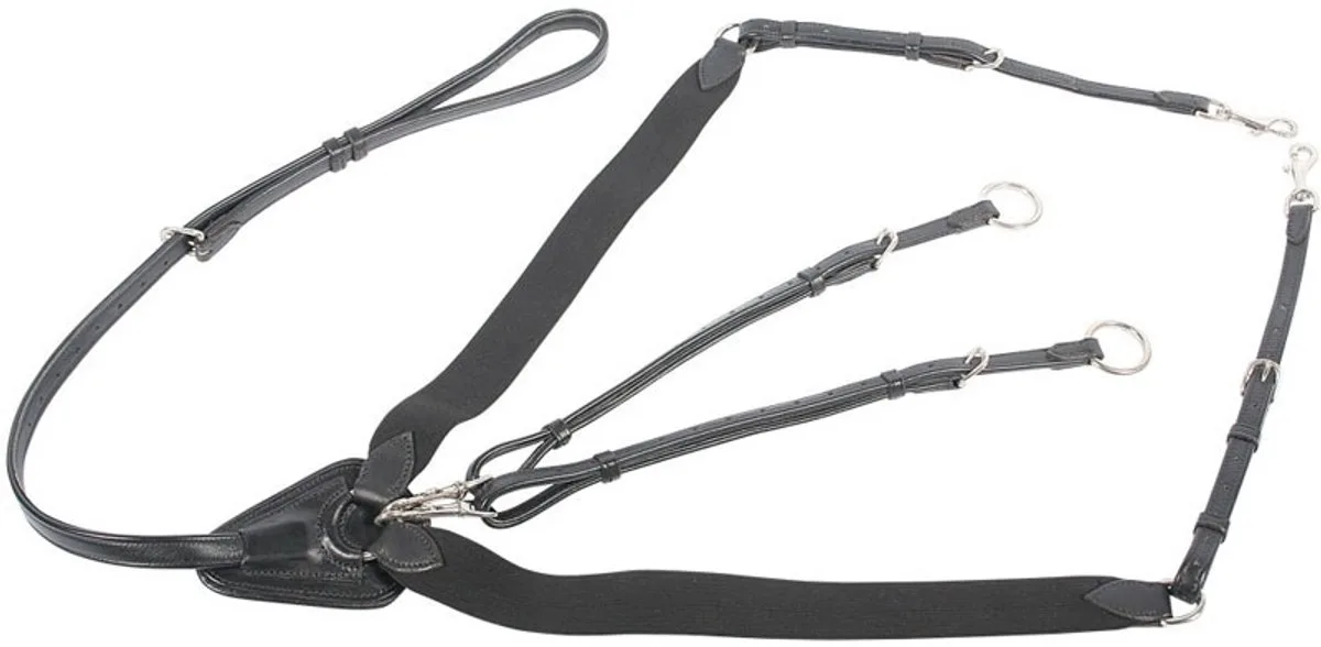 Elastisch voortuig - maat Pony - black de Harry's Horse en Noir – photo produit