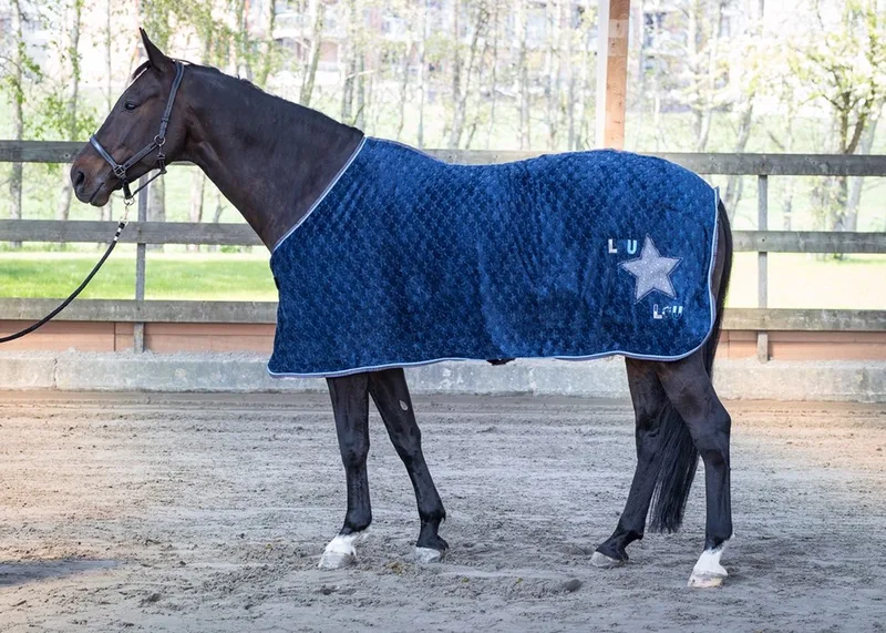 Fleecedeken LouLou 155cm ensign-blue de Harry's Horse en Bleu – photo produit