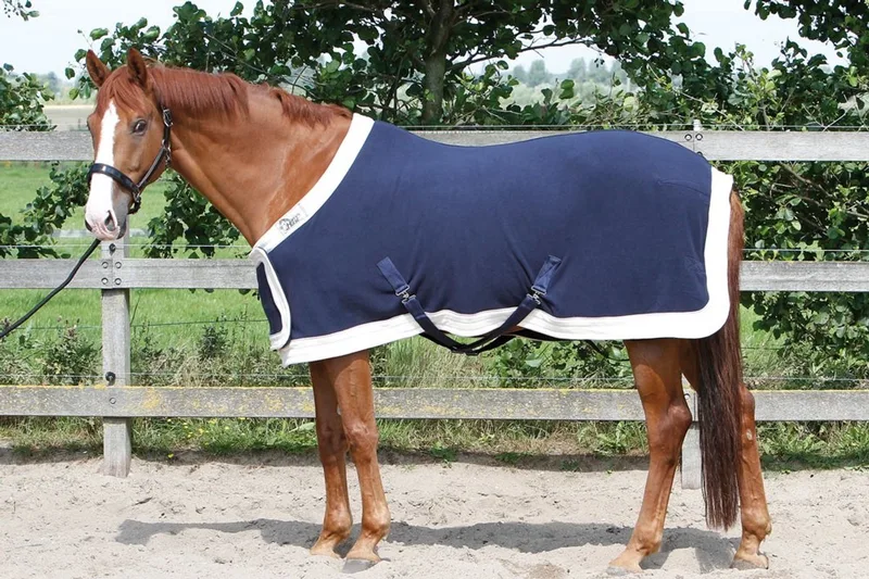 Fleecedeken Staatsiemodel Borstflap - Navy - 185 cm by Harry's Horse in Blue – product photo